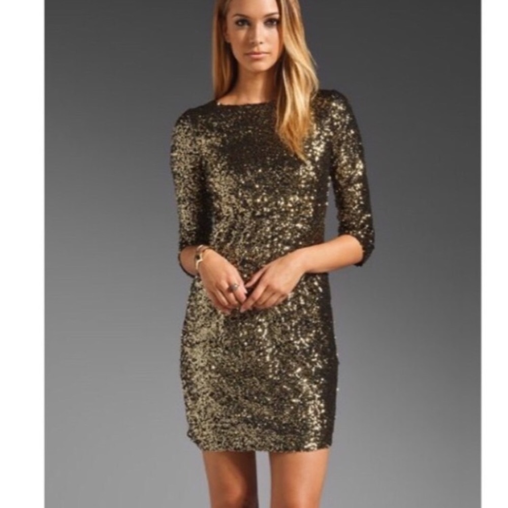 Gold Sequin Party Dress